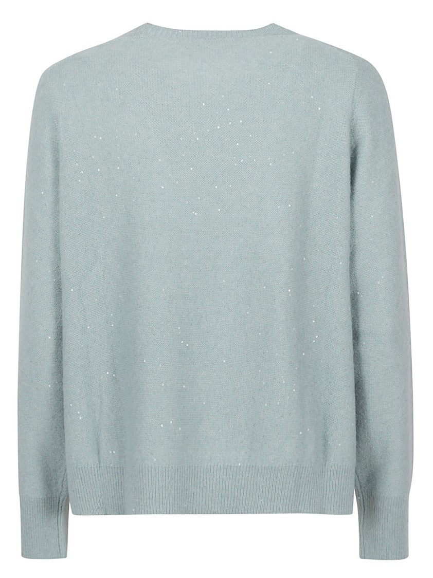Fabiana Filippi Wool Silk-Blend Sequin Cropped Sweater