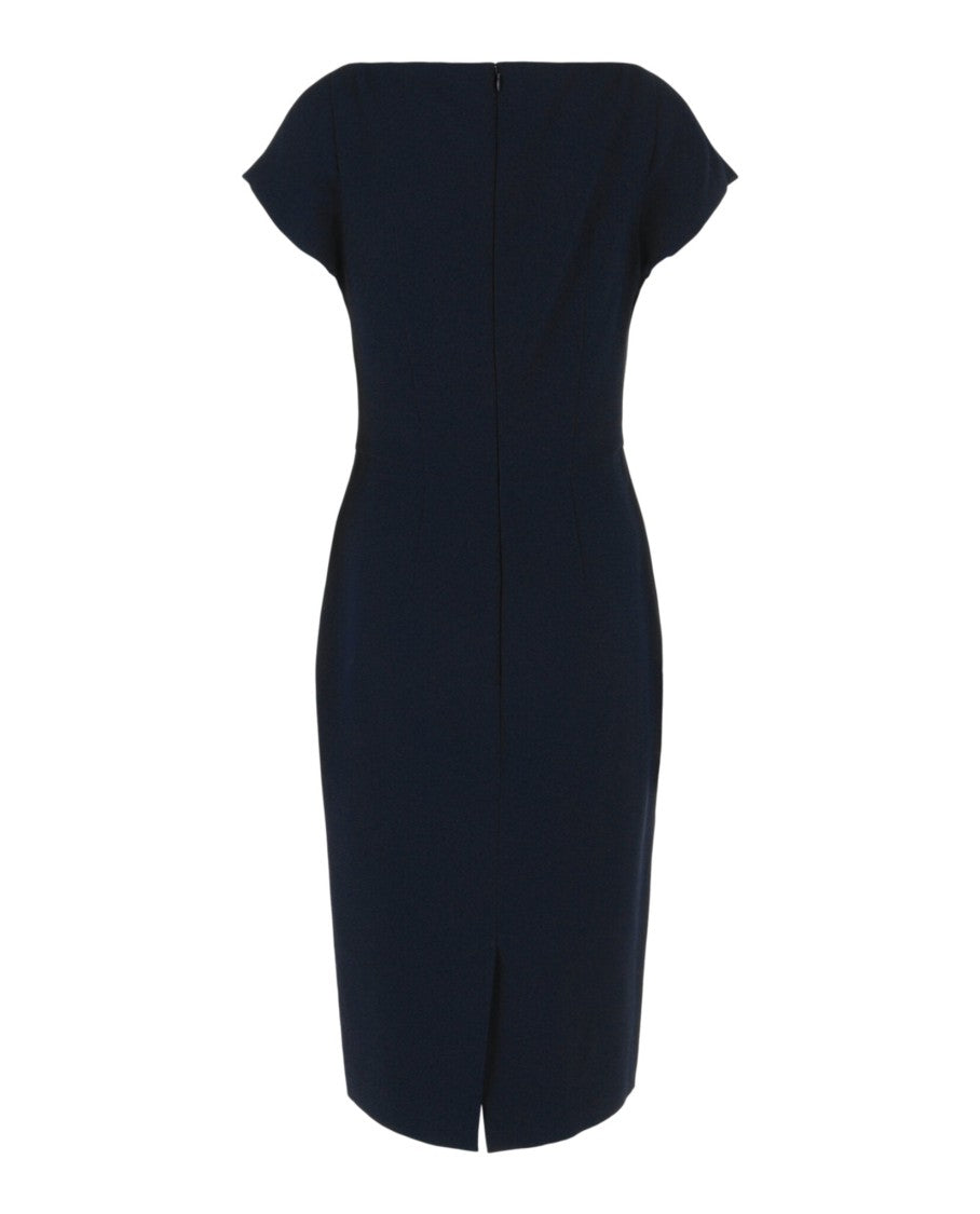 Alexander Mcqueen Twist-Detail Crepe Midi Dress With V-Neck