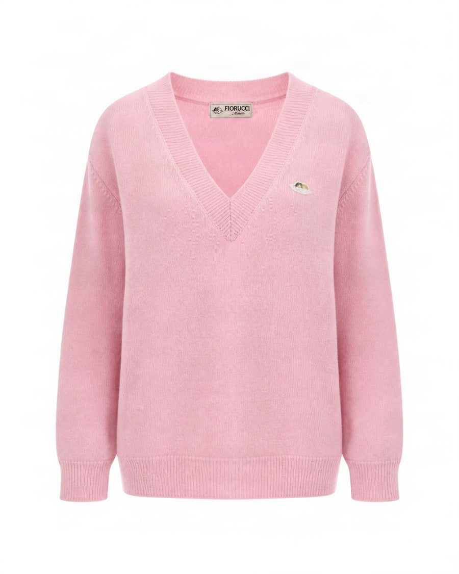 Fiorucci V-Neck Merino Wool Cashmere Sweater