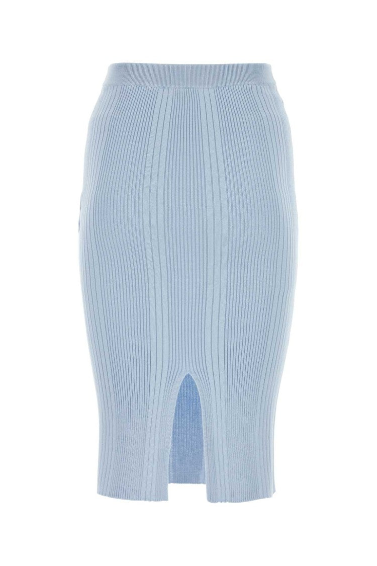 Bottega Veneta Pastel Light-Blue Cotton Skirt