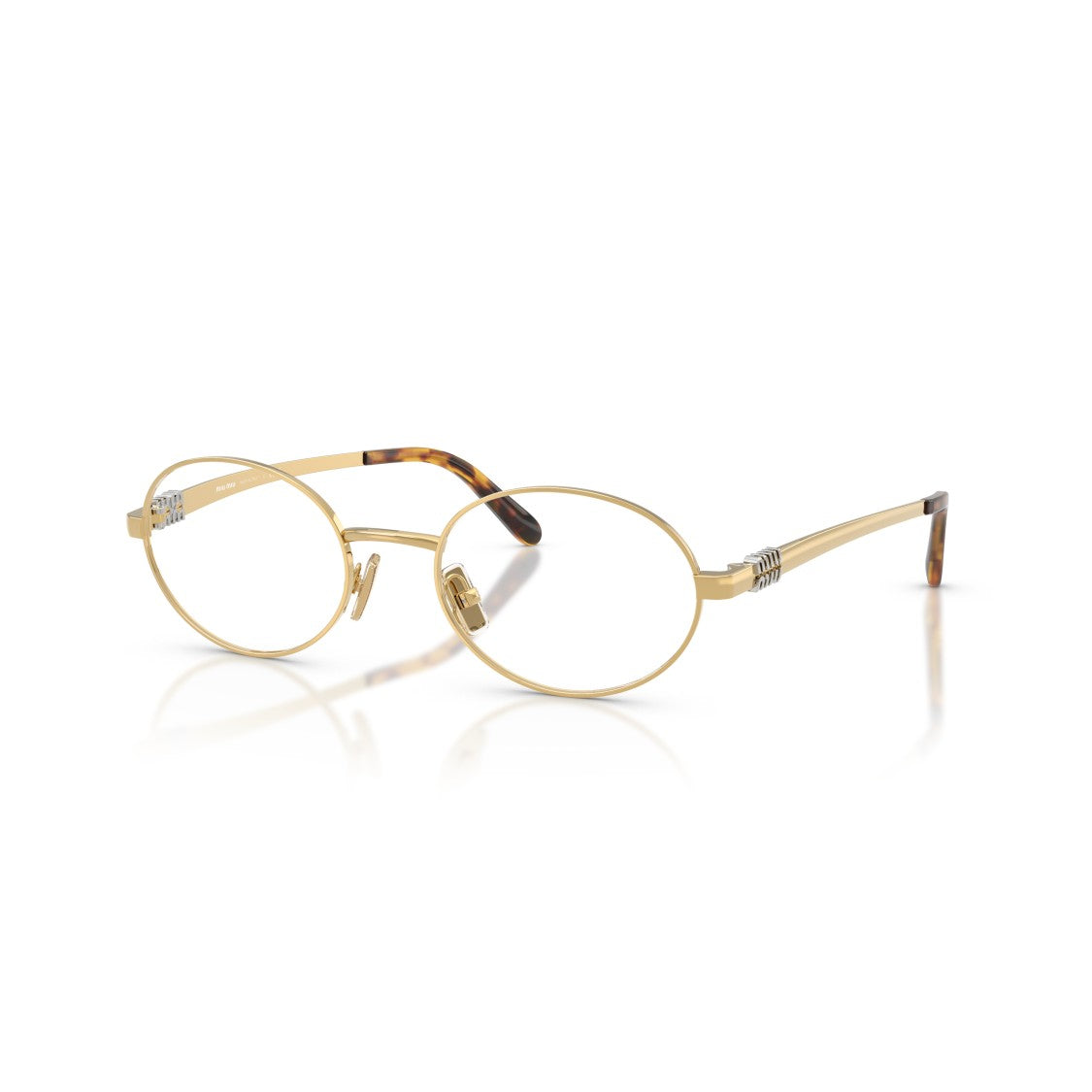 Miu Miu 0Mu 50Zv Polished Gold Oval Eyeglasses