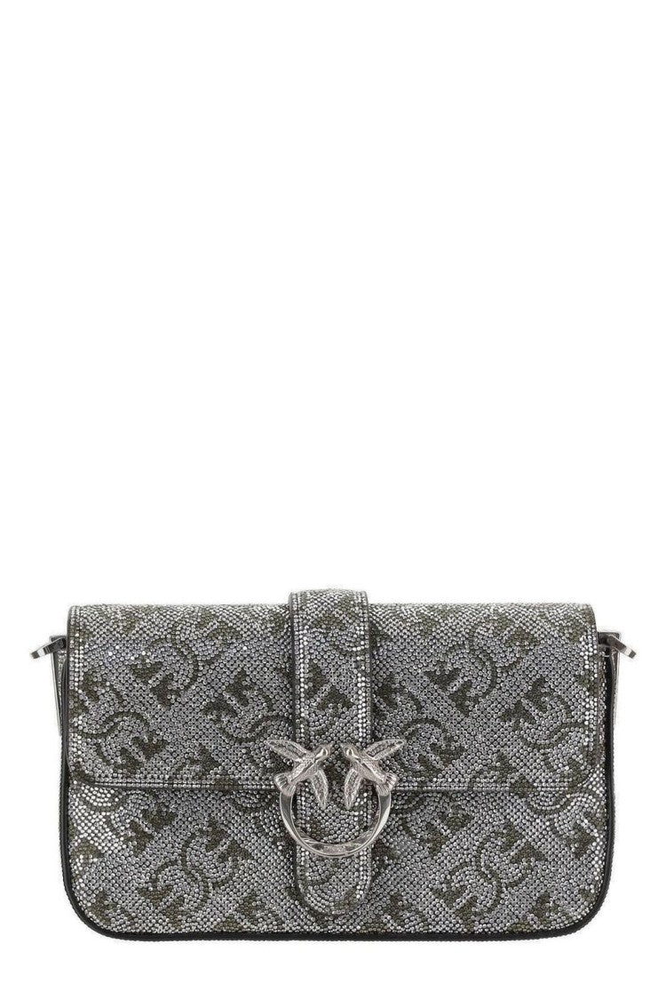Pinko Modern Minimalist Silver Bag With Reflective Surface