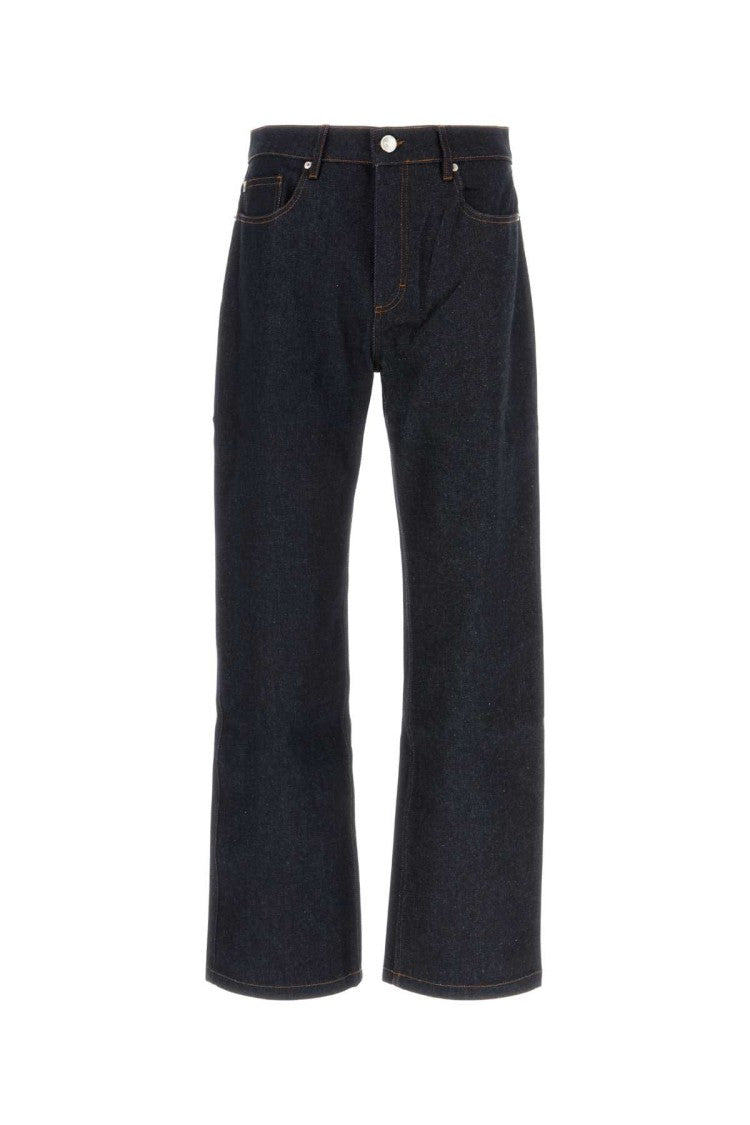 Ami Straight-Leg Denim Jeans With Subtle Stitching
