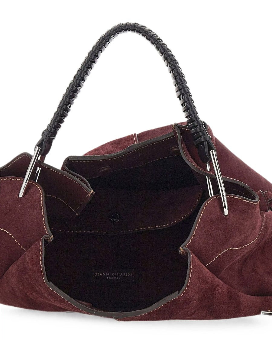 Gianni Chiarini Amarone Era Suede Contrast Stitch Shoulder Bag
