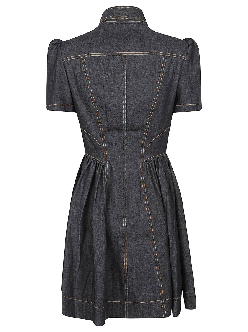 Zimmermann Structured Mini Dress With Puffed Sleeves And Button-Down Front