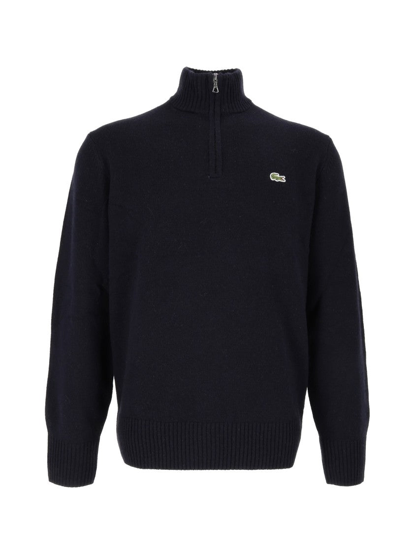 Lacoste Navy Blue High Collar Pullover Sweater