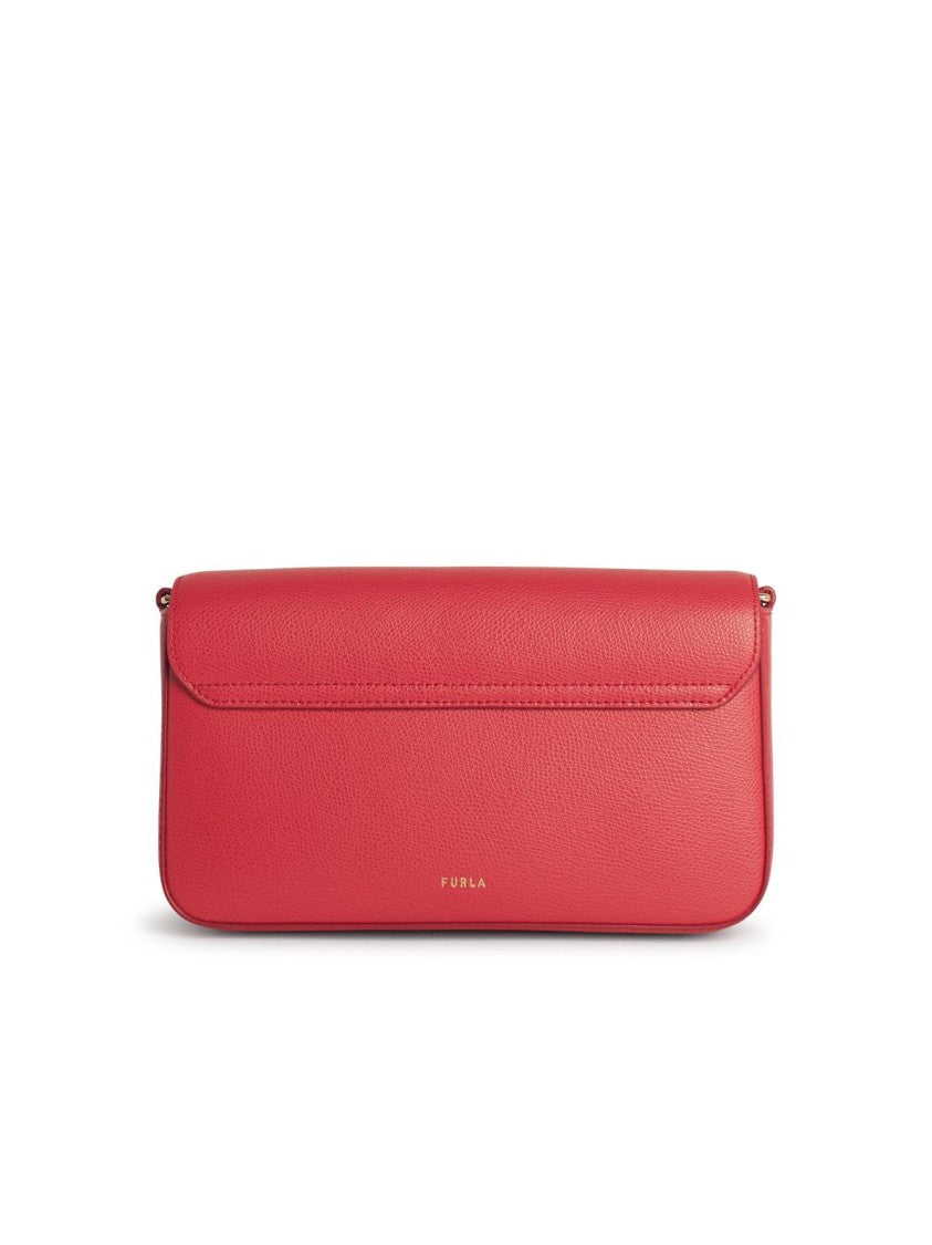 Furla Iride' Small Red Leather Crossbody Bag