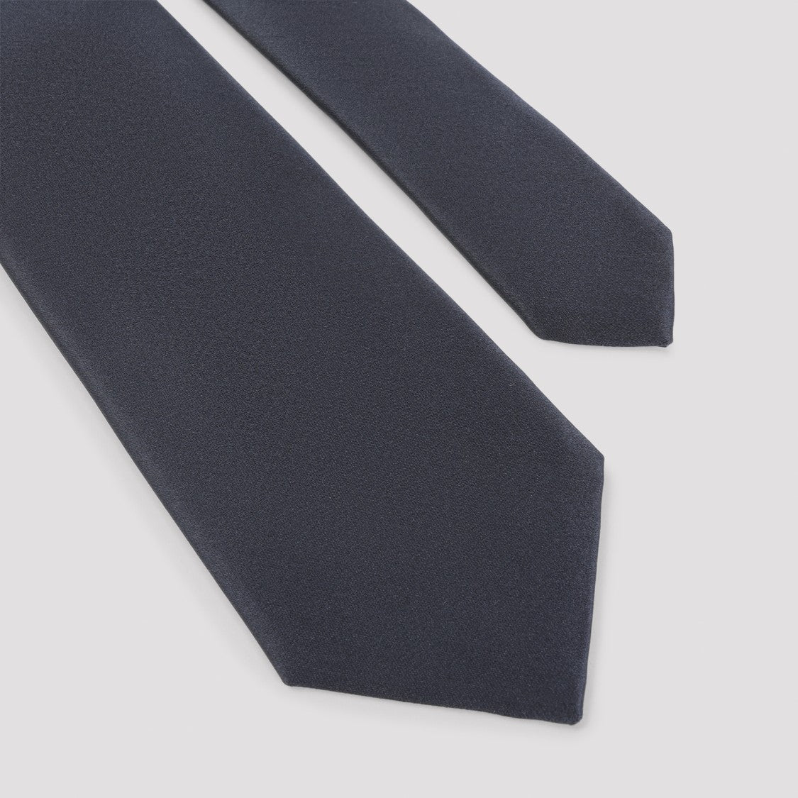 Canali Solid Blue Silk Tie With Classic Pointed Tip