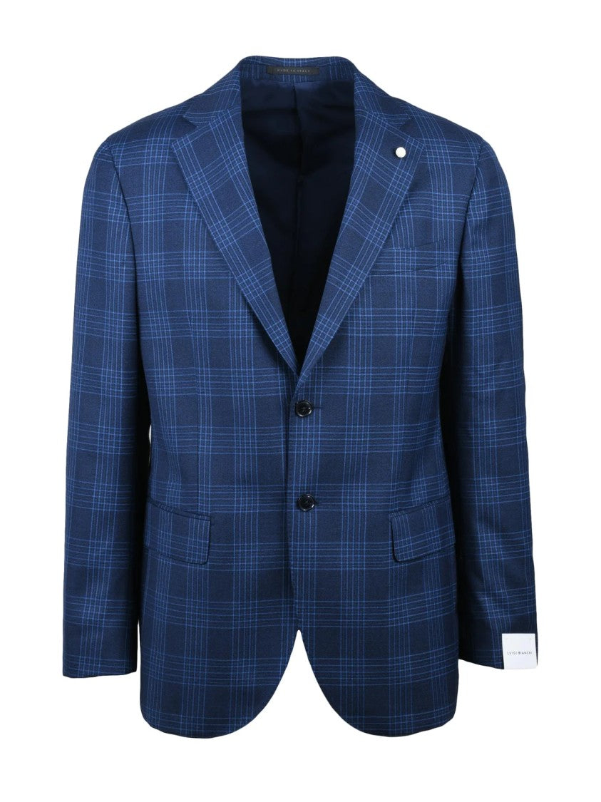 Luigi Bianchi Round Jacket With Checkered Pattern And Two-Button Closure