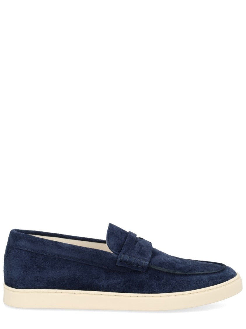 Brunello Cucinelli Penny-Strap Leather Suede Loafers