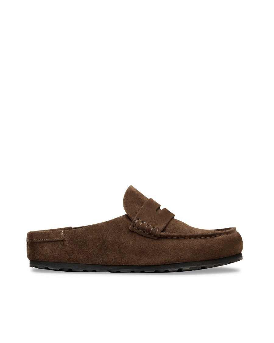 Birkenstock Moccasin-Style Slip-On With Prominent Stitching And Suede Upper