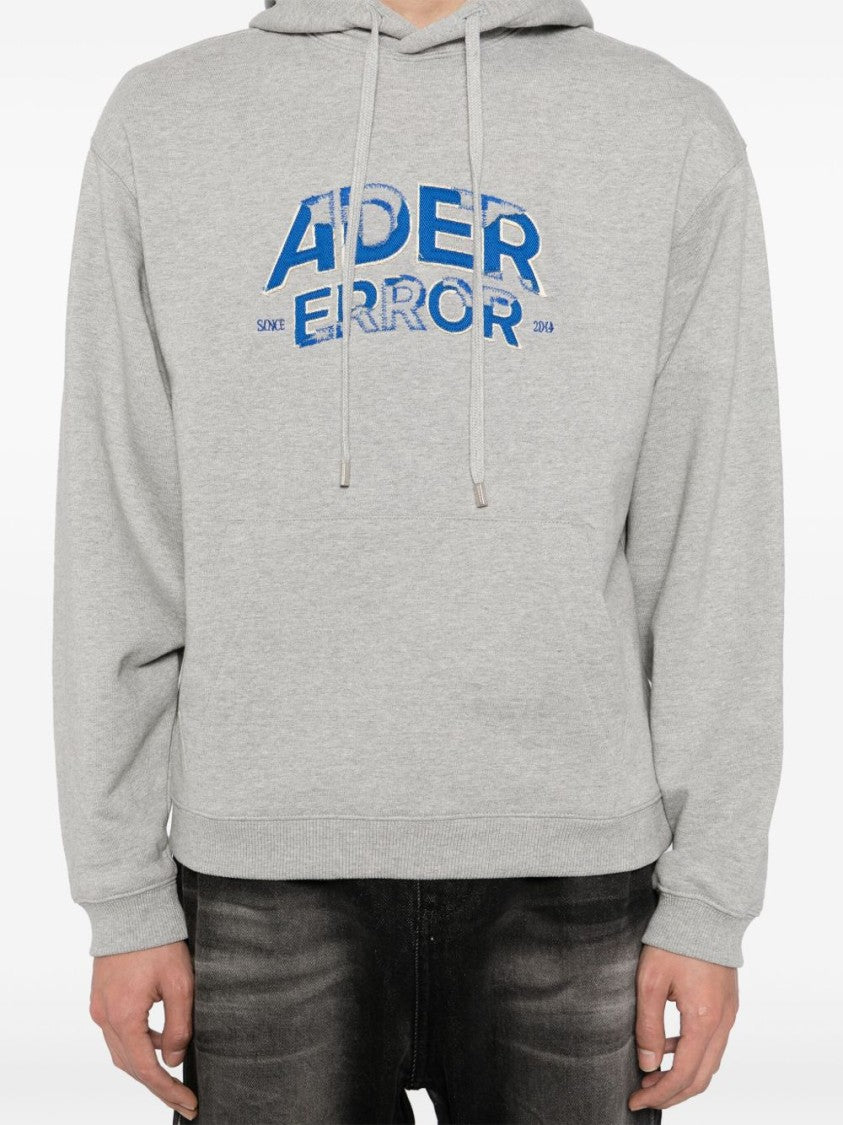 Ader Error Grey Relaxed Logo Hoodie