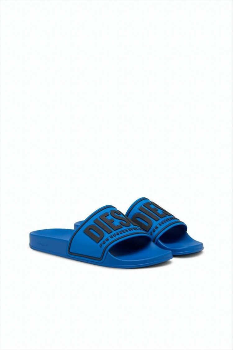 Diesel Rubber Slip-On Mules With Raised Logo