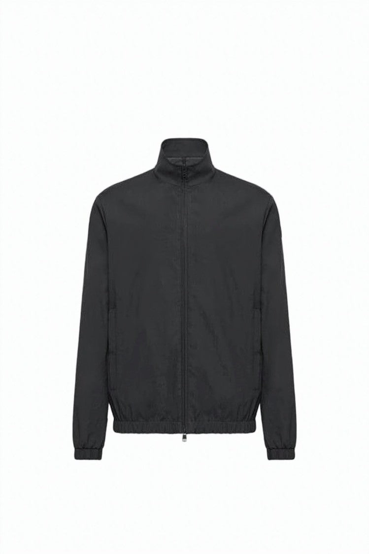 Moncler Minimalist Black Jacket With High Collar