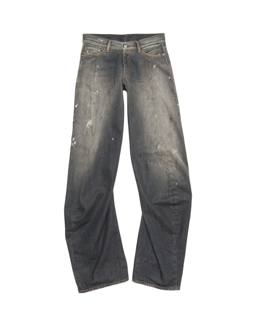 Acne Studios Wide-Leg Denim Jeans With Faded Black Wash