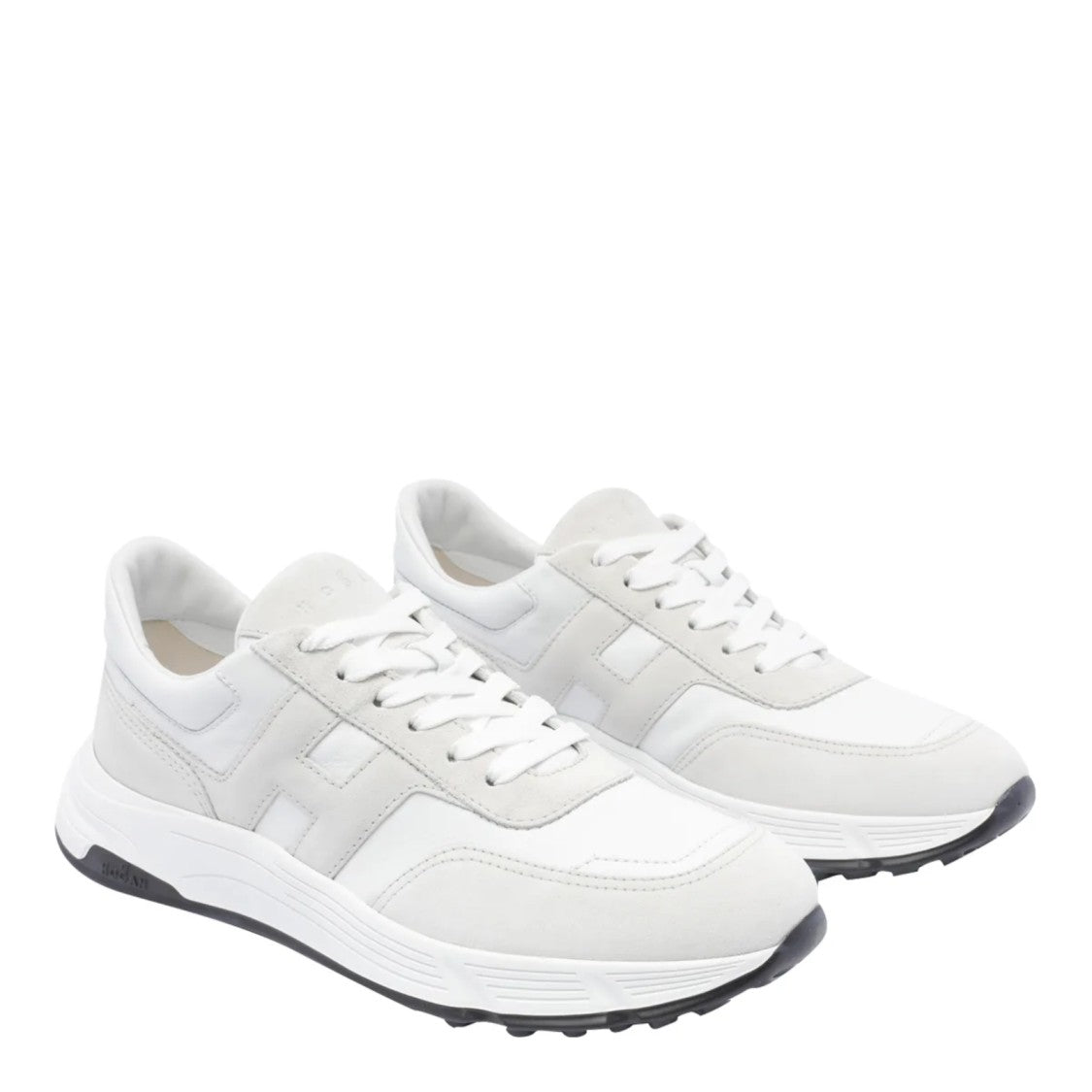 Hogan Chunky White Sneakers With Suede Accents
