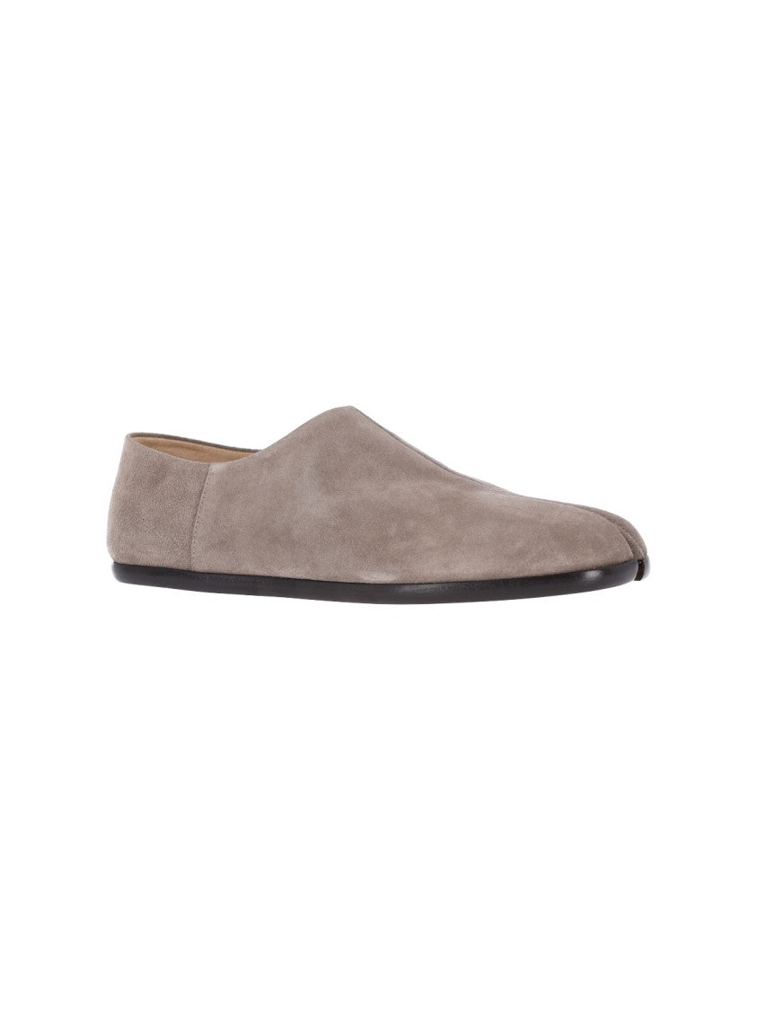 Maison Margiela Taupe Slip-On Tabi Suede Flats