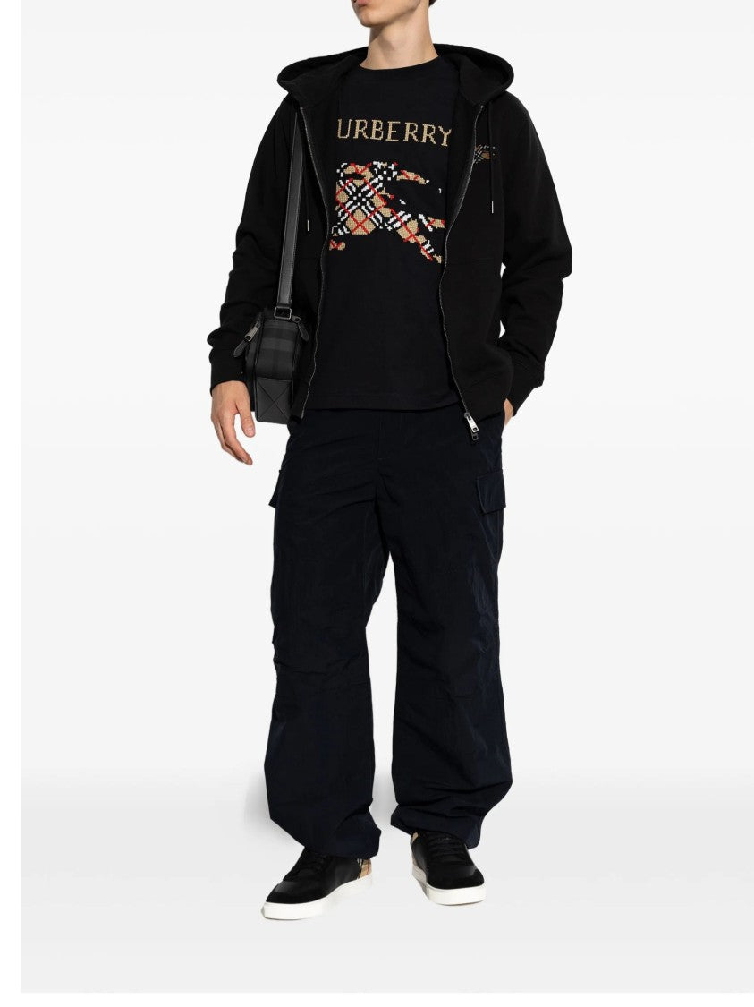 Burberry Blue Recycled Cotton Cargo Pockets Straight-Leg Pants