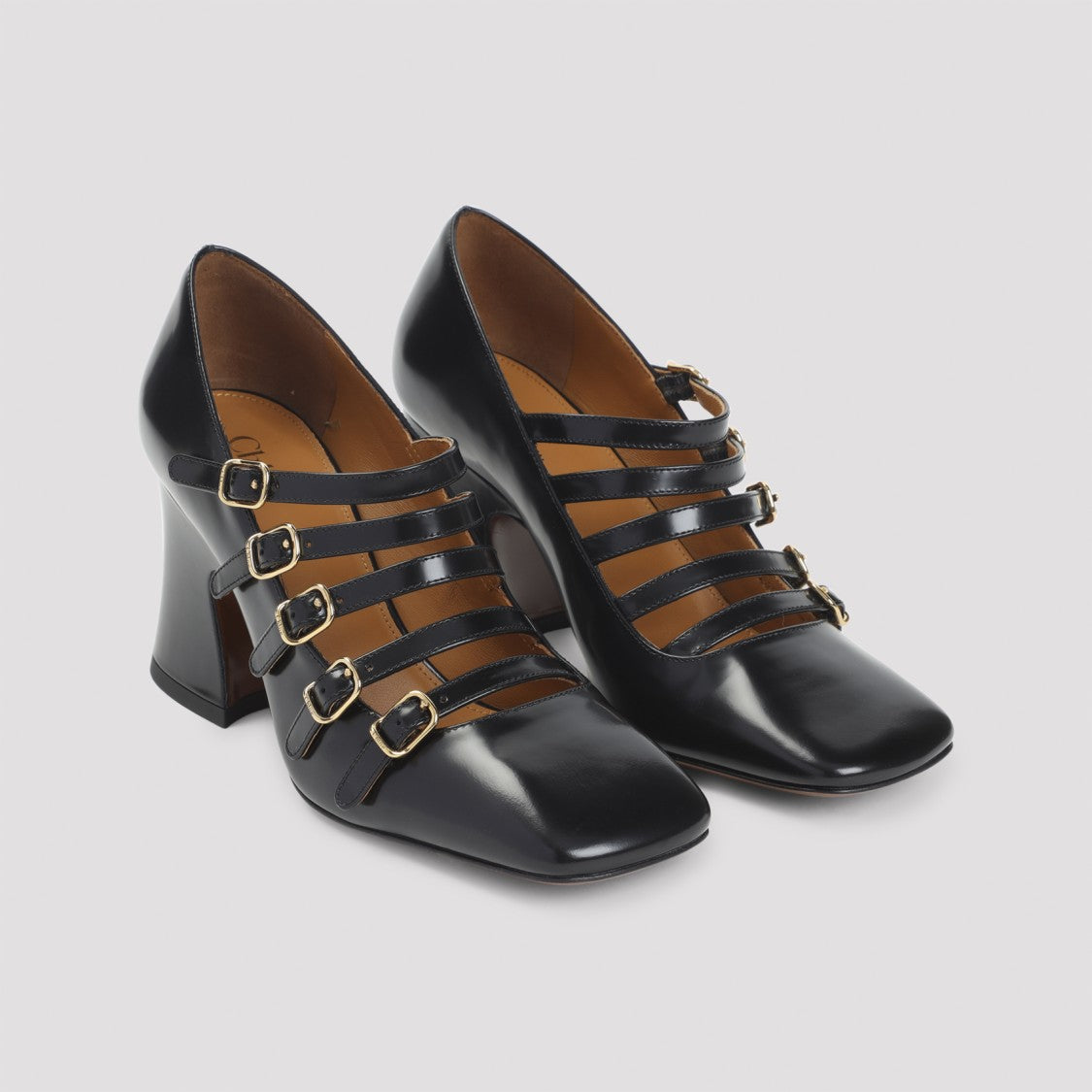 Chloé Black Leather Janis Pumps