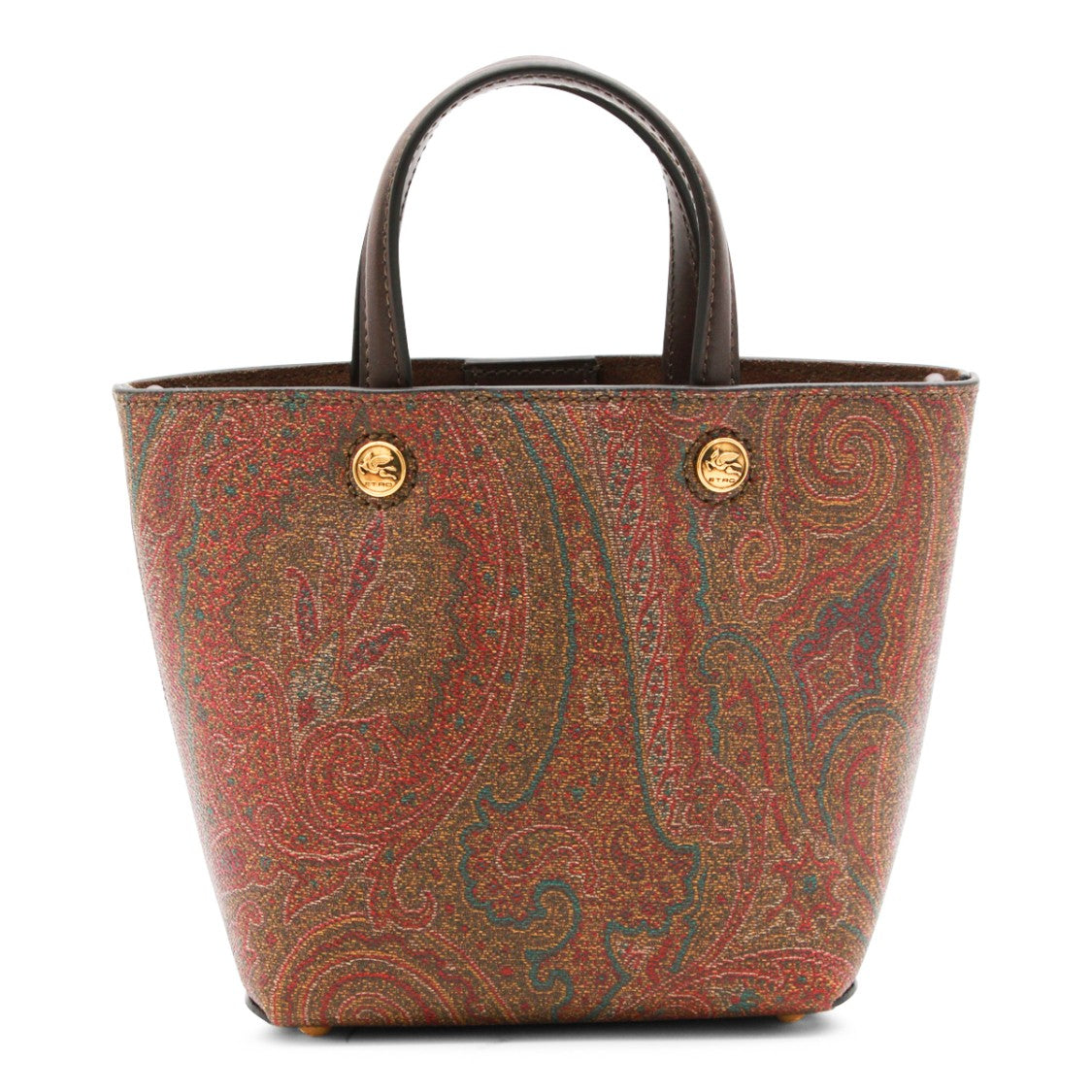 Etro Brown Paisley Print Crossbody Bag With Removable Strap