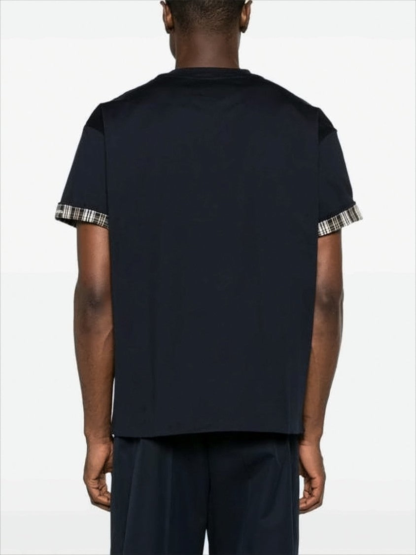 Bottega Veneta Boxy-Fit Short-Sleeve T-Shirt With Plaid Accents