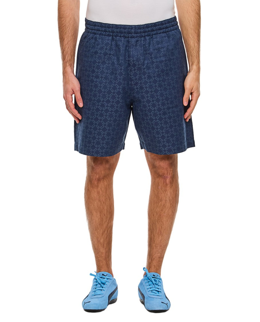 Givenchy Mid-Thigh Relaxed Fit Denim Monogram Shorts