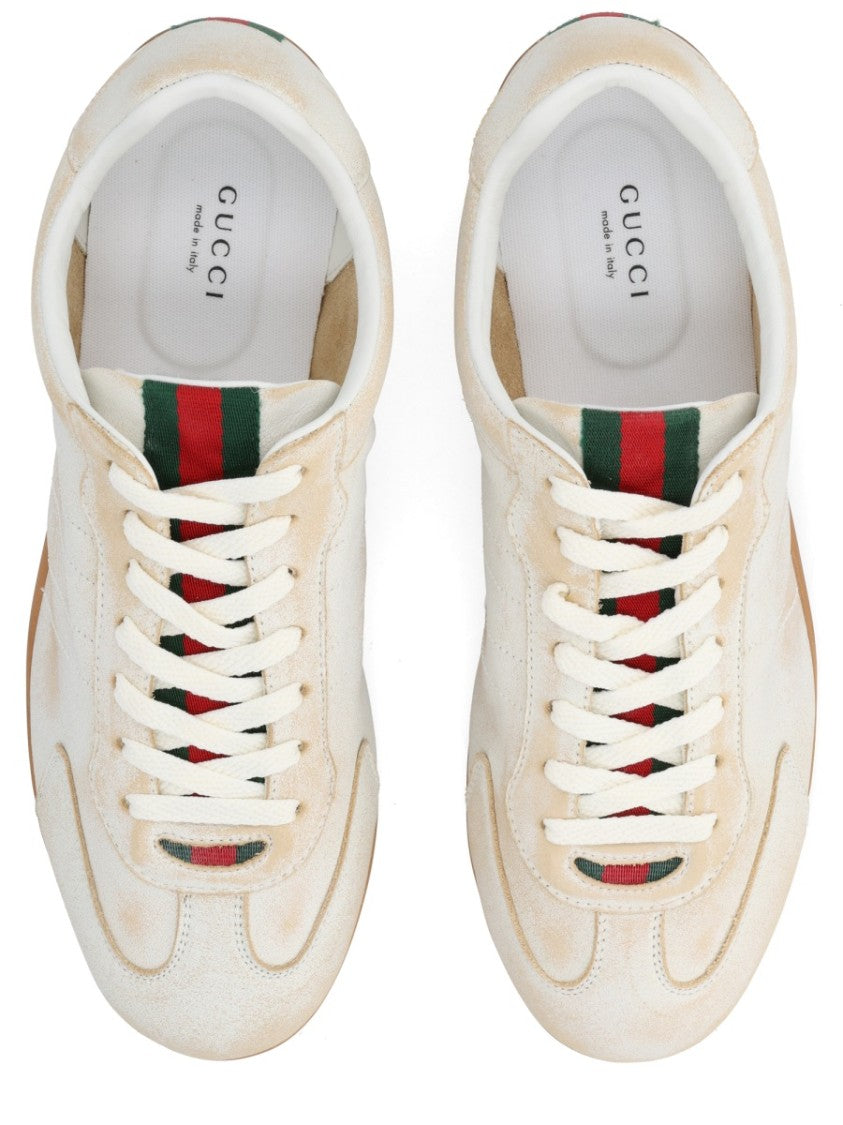 Gucci Shift Web Stripe Calfskin Sneakers