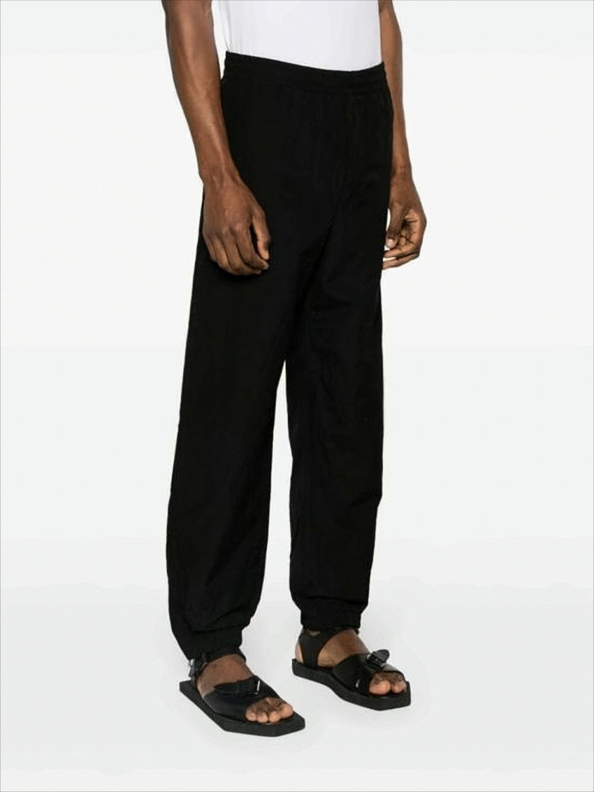 Auralee Relaxed Fit Black Wool Jogger Pants
