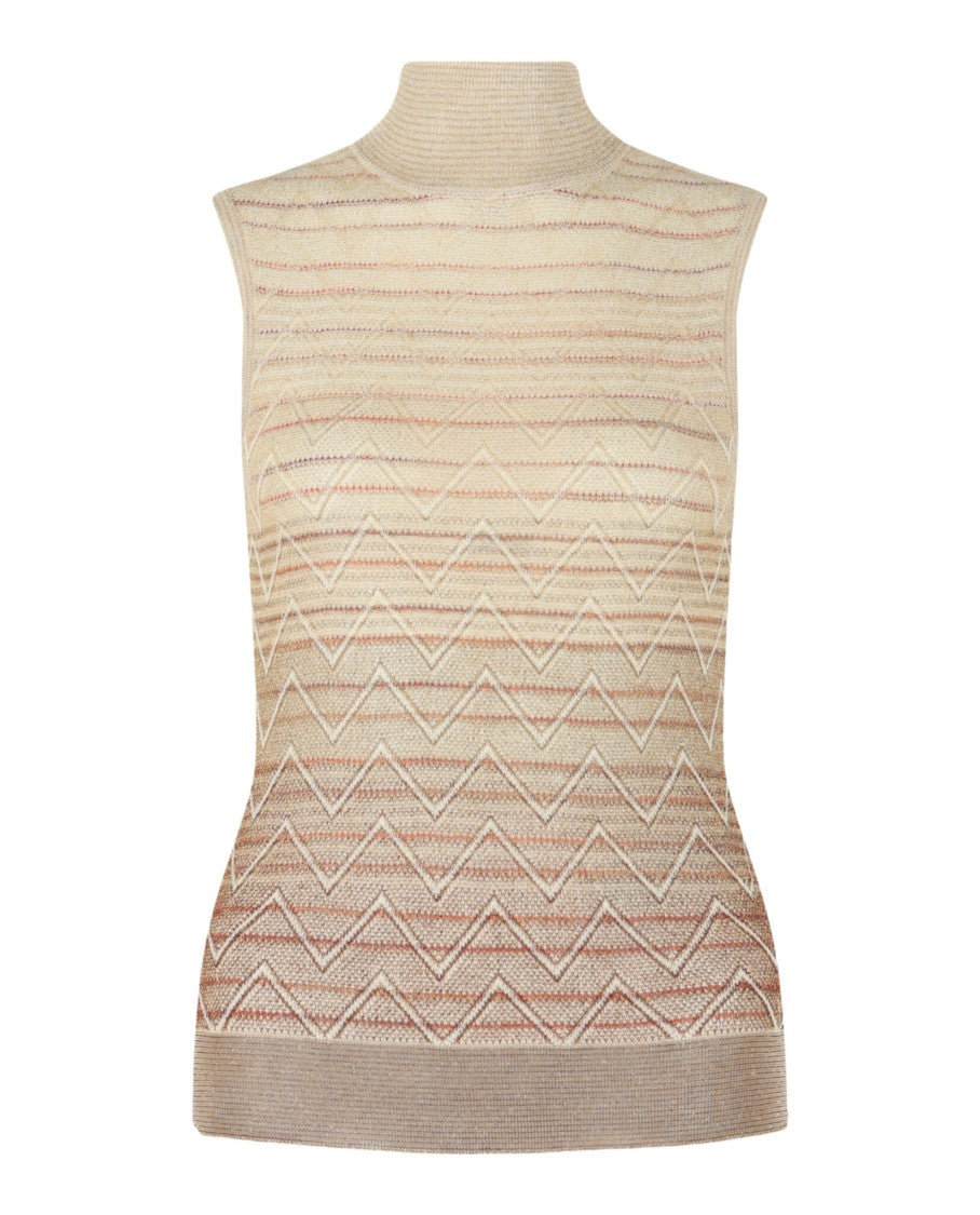 M Missoni Ombre Zig Zag High-Neck Top