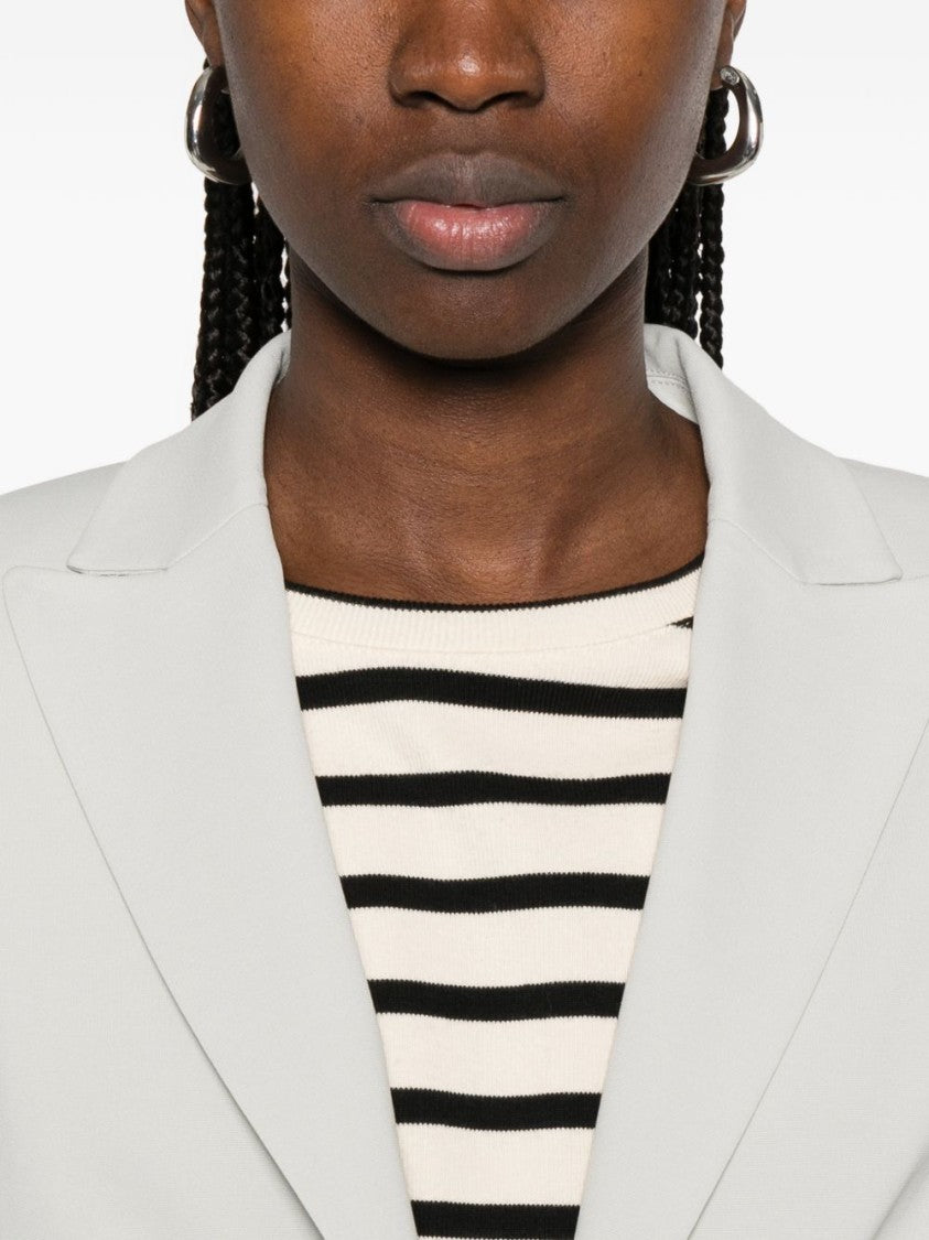 Pinko Tailored Grey Blazer With Notched Lapels And Flap Pockets