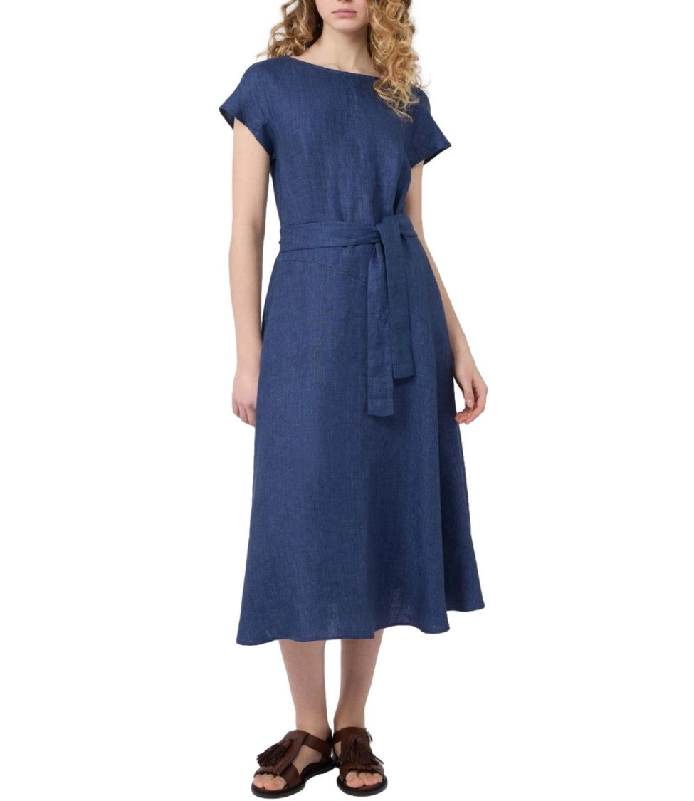 Max Mara Blue Wkdesordio Virgin Wool Dress