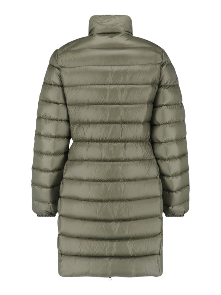 Moncler Green Genet High-Collar Padded Quilted Jacket