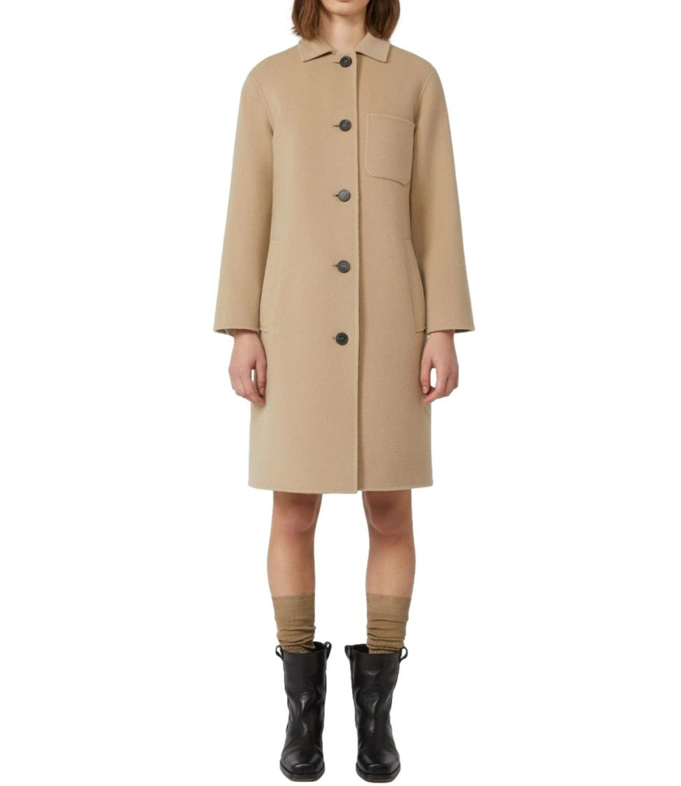 Max Mara Straight-Cut Virgin Wool Coat With Classic Collar