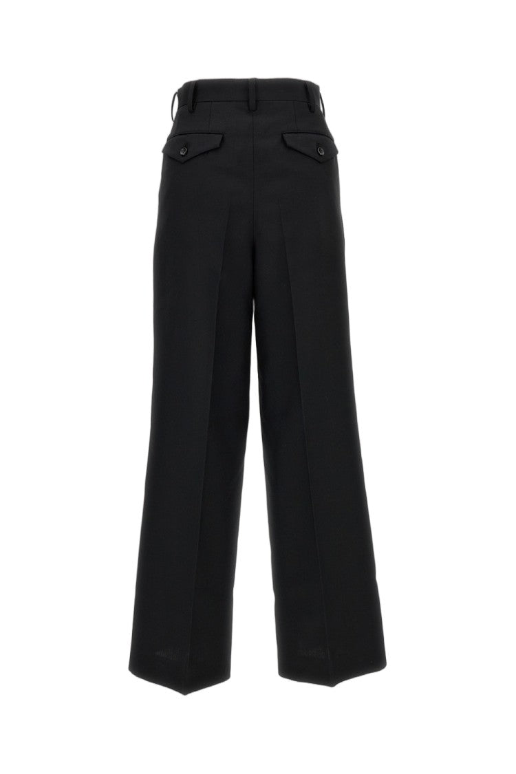 Junya Watanabe Black Tailored High-Rise Pressed Crease Formal Pants