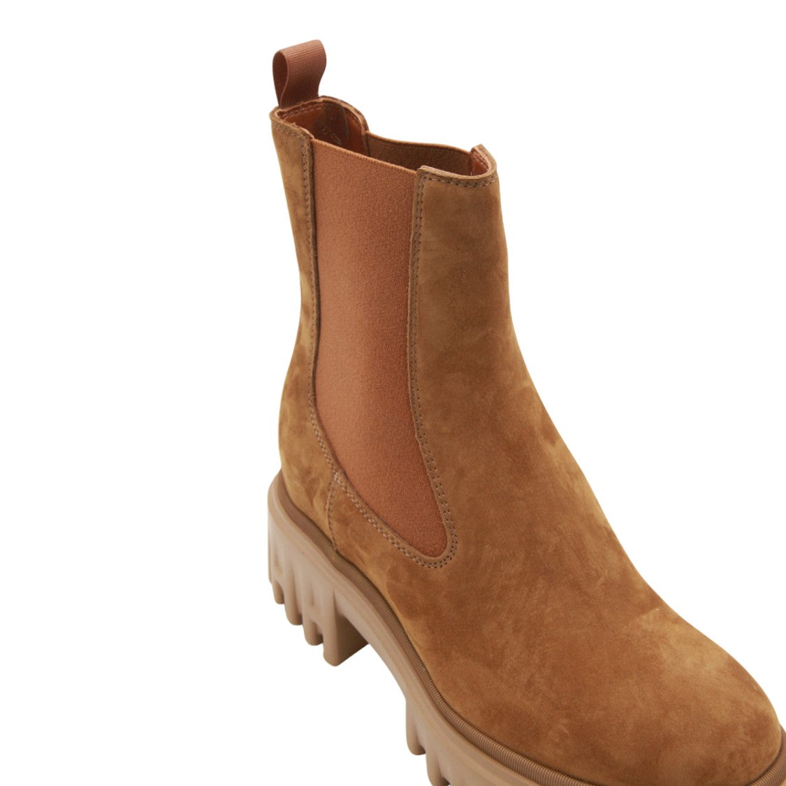 Hogan Platform Brown Suede Boots With Sole
