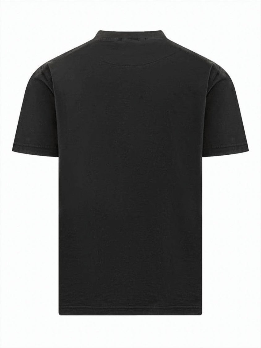 Stone Island Solid Black Short-Sleeved T-Shirt With Subtle Logo Detail