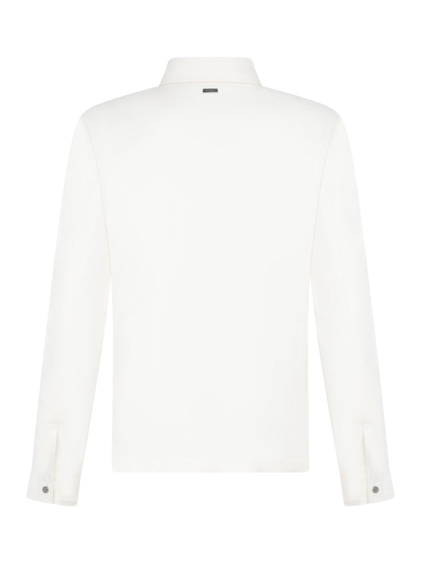 Herno Ivory Silk-Cashmere Jacket With Metal Logo Plate
