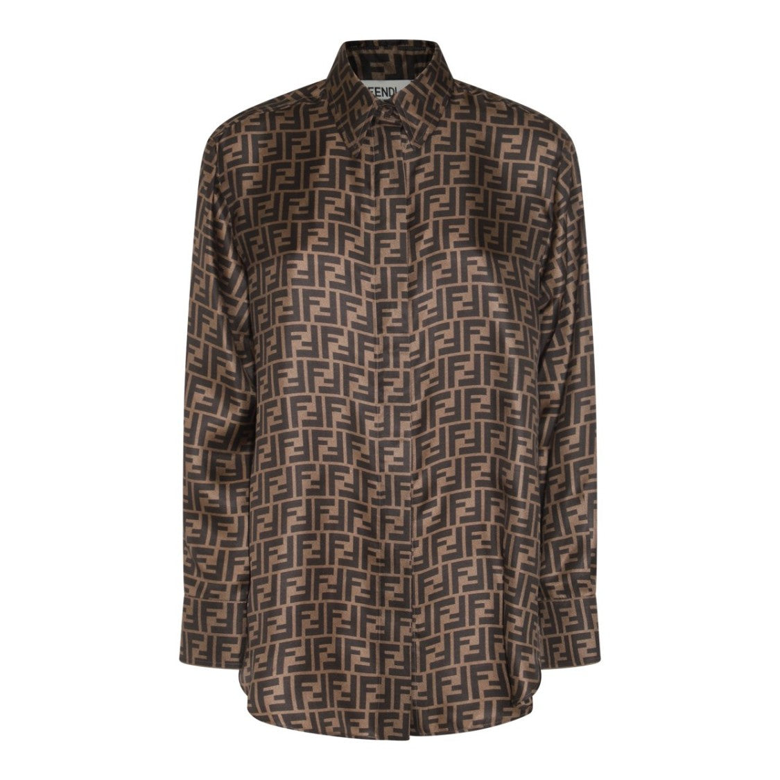Fendi Tailored Brown Shirt With Structured Collar And Timeless Appeal