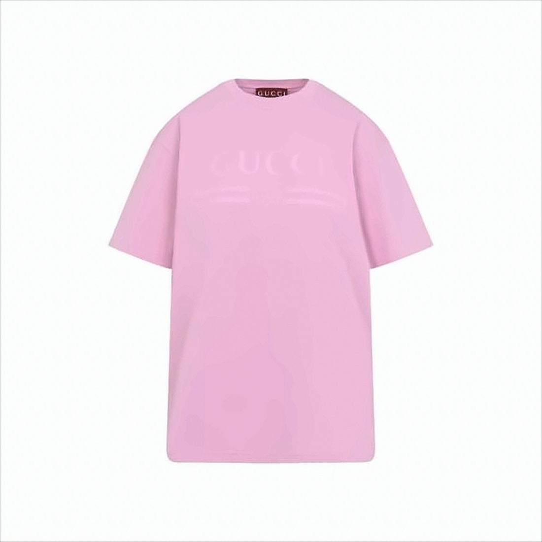 Gucci Relaxed-Fit Pink T-Shirt With Embossed Logo Detail