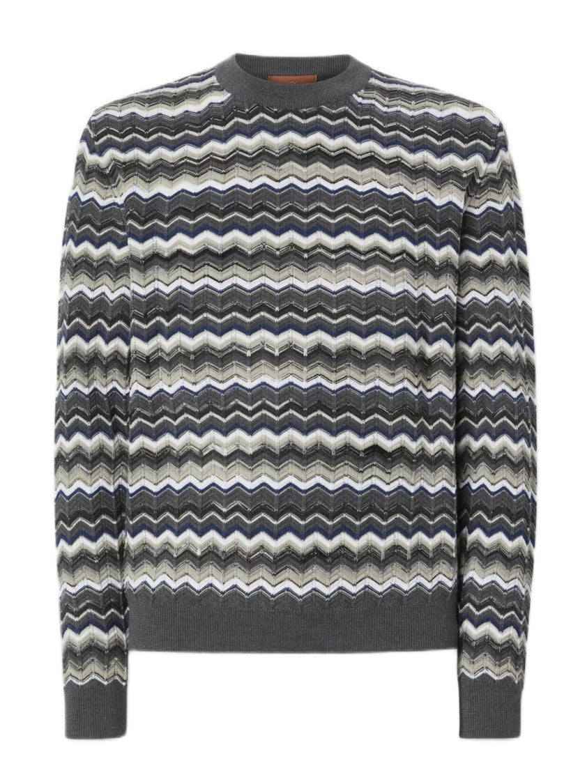 Missoni Zig Zag Pattern Crew Neck Sweater