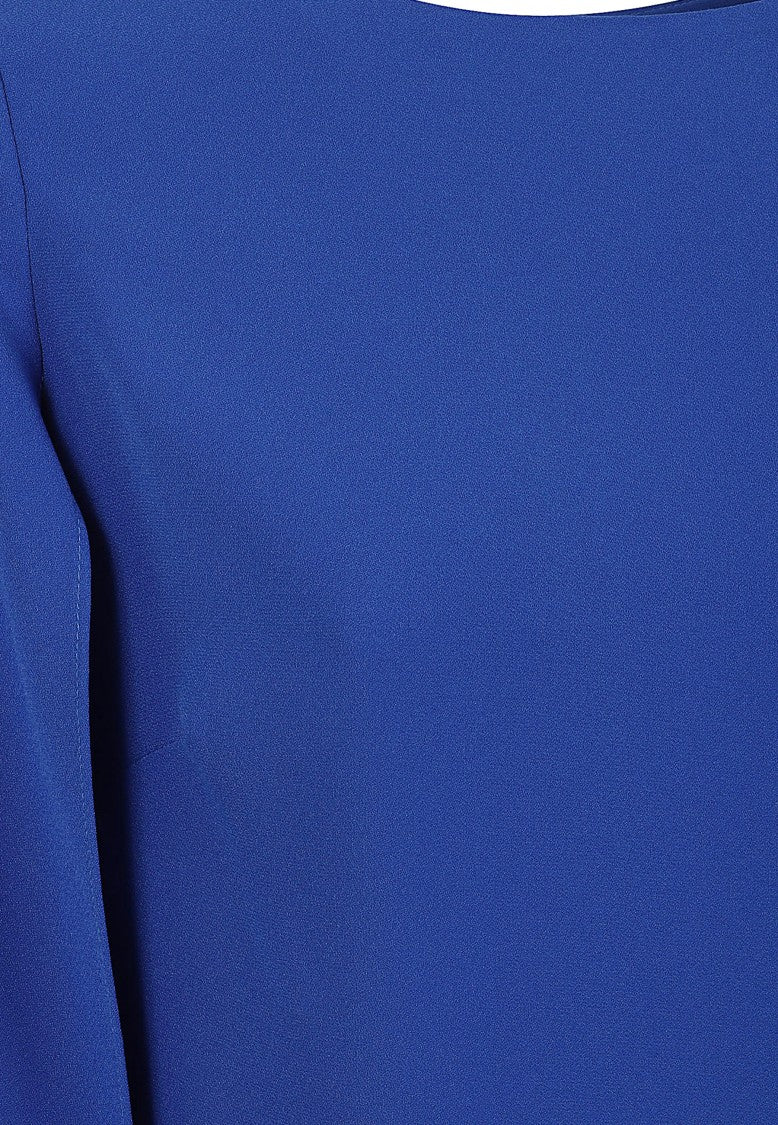 Lauren Refined Long Sleeve Cocktail Dress With Cascading Cape Sleeves