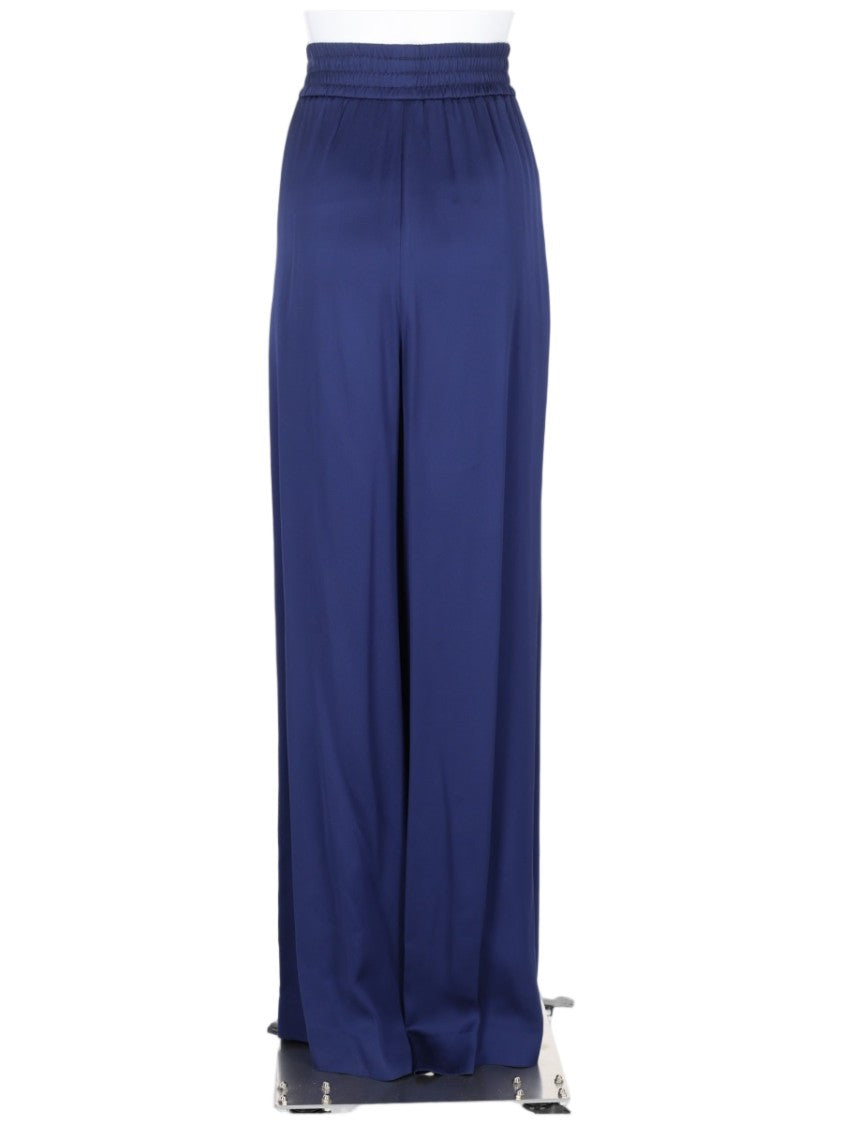 Golden Goose Wide-Leg Blue Trousers With High Elastic Waistband