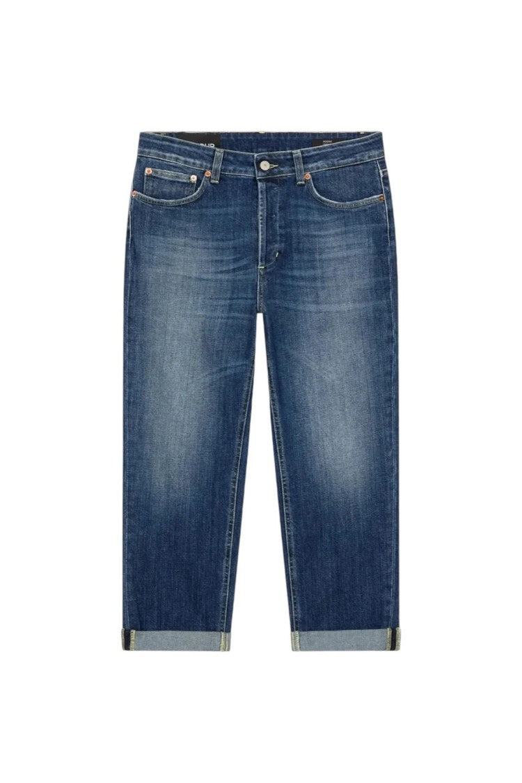 Dondup Blue Cotton-Blend Stretch Jeans