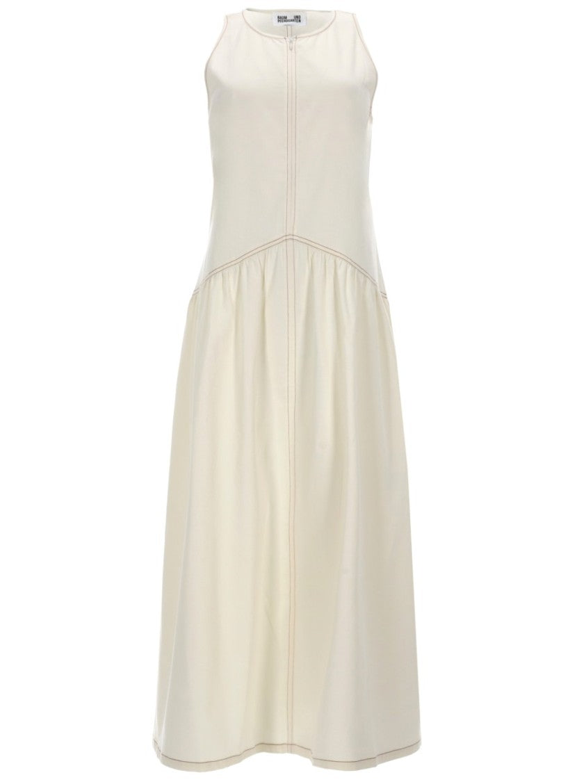 Baum Und Pferdgarten Neutrals Almina Gathered Waist Midi Dress