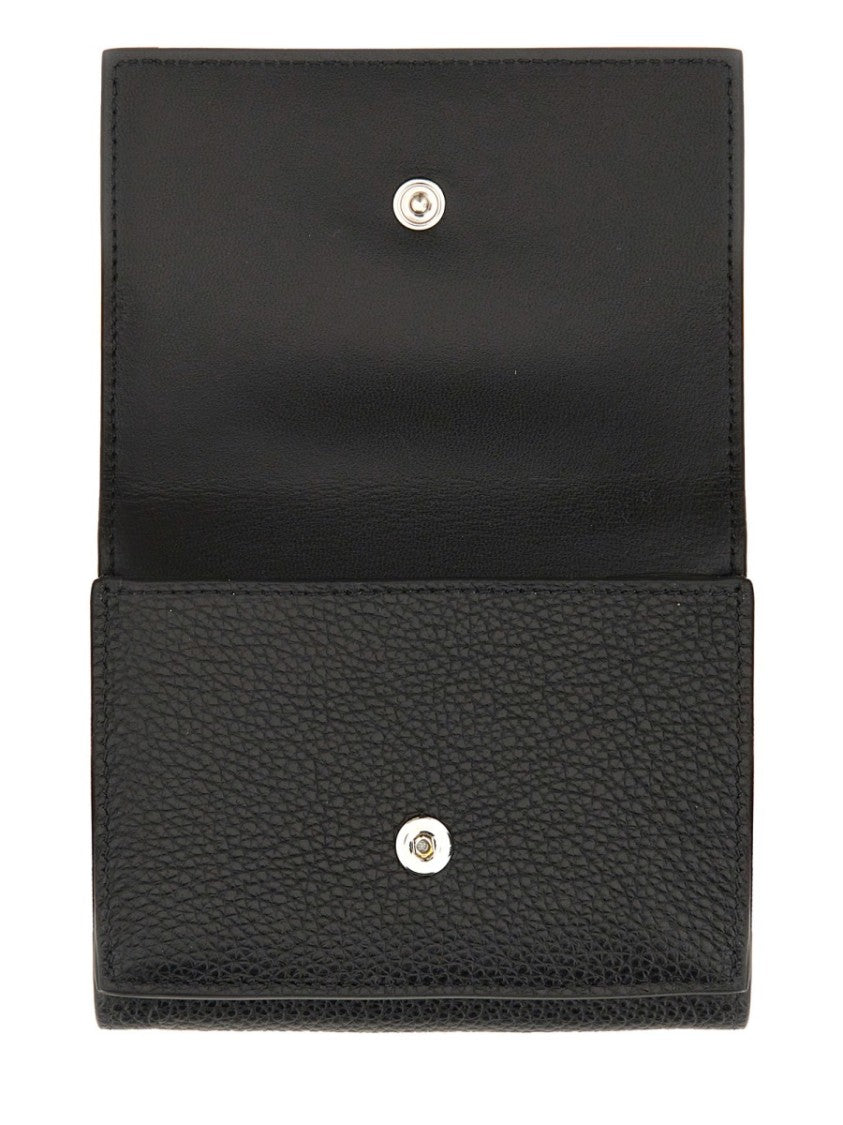 Marni Textured Black Tri-Fold Wallet