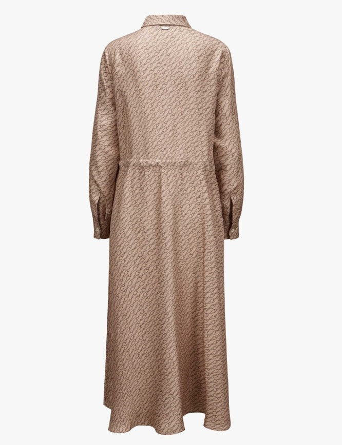 Herno Silk Shirt Waist Belt Midi Dress
