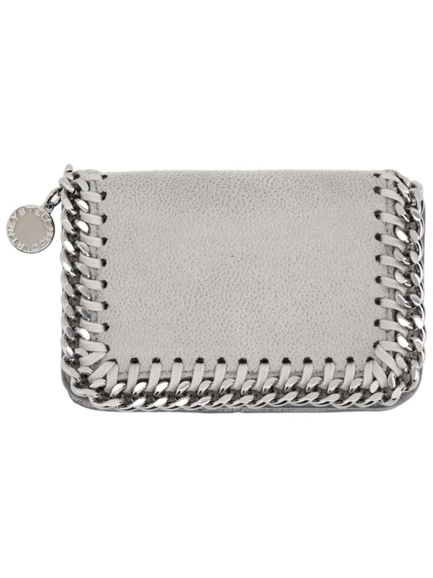 Stella Mccartney Neutrals Falabella Silver Chain Edge Wallet