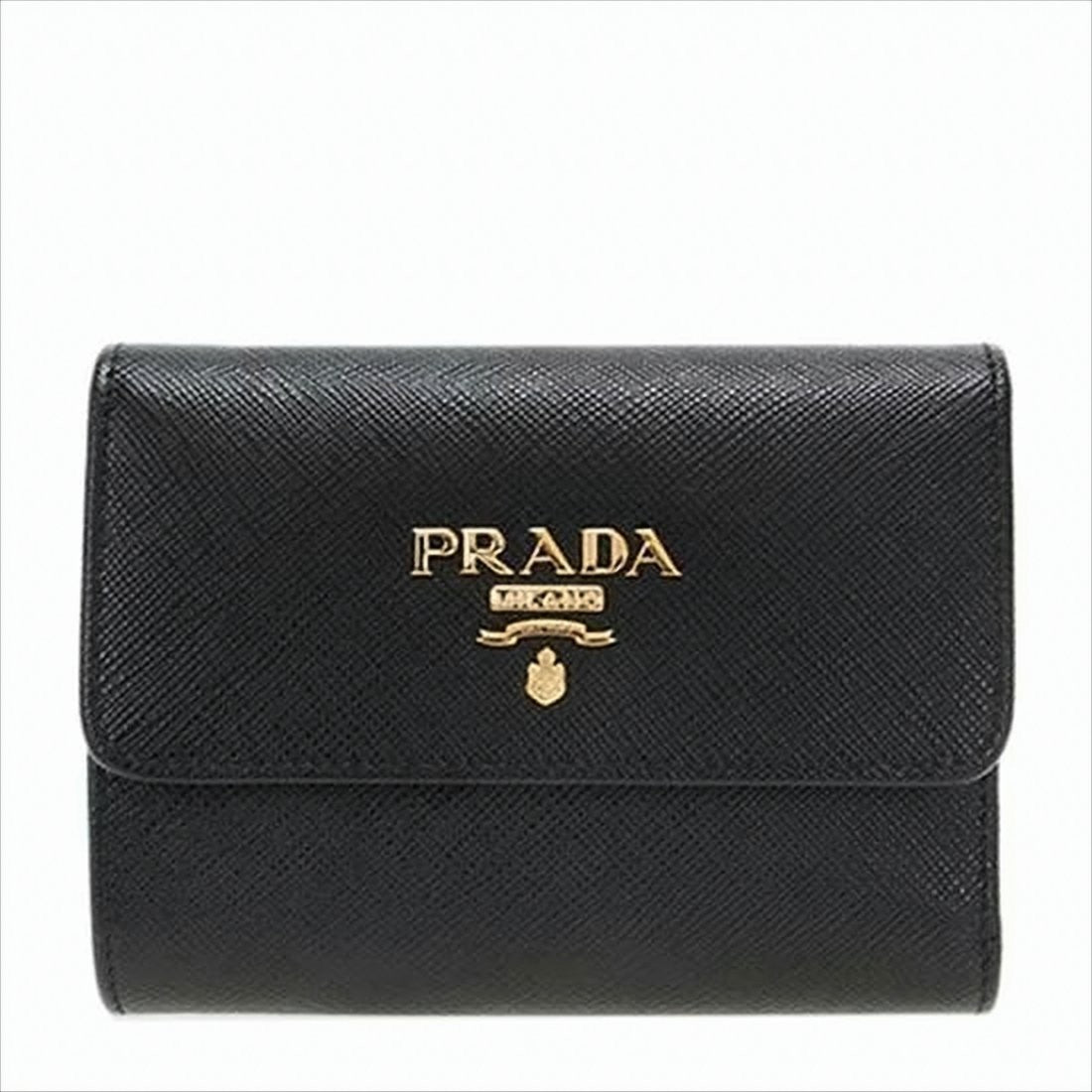 Prada Textured Leather Compact Wallet