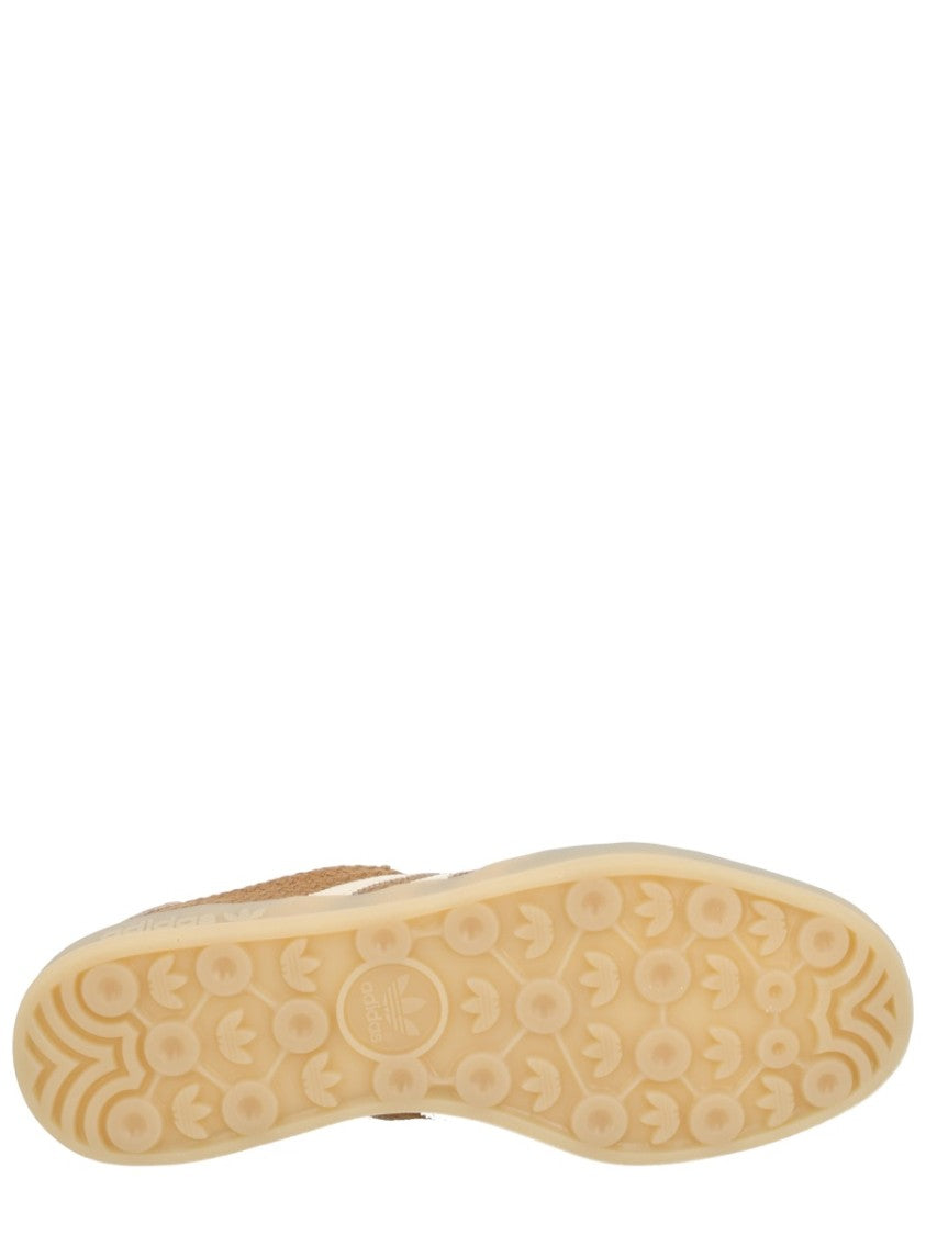 Adidas Originals Low-Profile Beige Sneakers With Textured Upper And Gold Accents