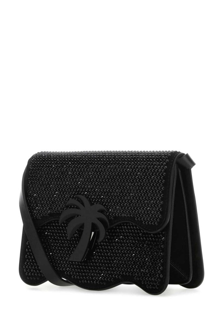 Palm Angels Embellished Suede Palm Beach Crossbody Bag